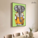 Orange Jumper Elephant canvas Art - Image 2