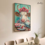 Whimsical Bovine Brew canvas Art - Image 2