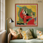 Pattachitra Draupadi Vastraharan Canvas Wall art - Image 2