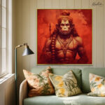 Scarlet Bajrangbali Canvas Wall art - Image 2
