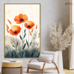 Poppy Triptych Canvas Wall Art
