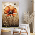 Solo Poppy Canvas Wall Art