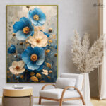 Azure Bloom Canvas Wall Art