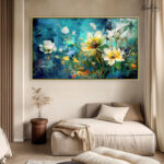 Aqua Garden Canvas Wall Art