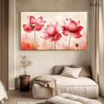 Trio Lotus Canvas Wall Art