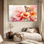 Monarch's Bloom Canvas Wall Art