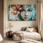 Crimson Weave Canvas Wall Art