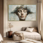 White Gold Anemone Canvas Wall Art