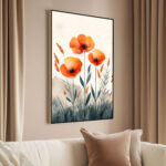 Poppy Triptych Canvas Wall Art - Image 2