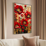Crimson Gold Canvas Wall Art - Image 2