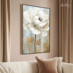 Pale Peony Canvas Wall Art - Image 2