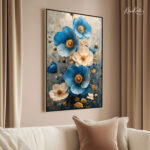 Azure Bloom Canvas Wall Art - Image 2