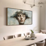 White Gold Anemone Canvas Wall Art - Image 2