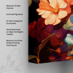 Sapphire Bloom Canvas art - Image 3