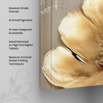 Pale Ochre Bloom Canvas Wall Art - Image 3