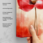 Trio Lotus Canvas Wall Art - Image 3