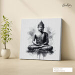 Zen Ink Meditation Canvas Wall art - Image 3