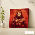 Scarlet Bajrangbali Canvas Wall art - Image 3