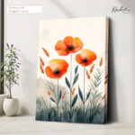 Poppy Triptych Canvas Wall Art - Image 4
