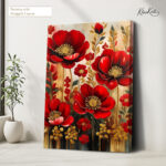 Crimson Gold Canvas Wall Art - Image 4
