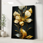 Gilded Bloom Canvas Wall Art - Image 4