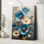 Azure Bloom Canvas Wall Art - Image 4