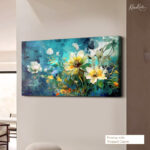 Aqua Garden Canvas Wall Art - Image 4