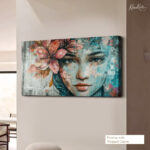 Crimson Weave Canvas Wall Art - Image 4
