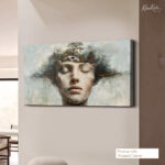 White Gold Anemone Canvas Wall Art - Image 4