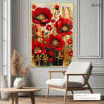 Crimson Gold Canvas Wall Art - Image 5