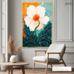 Teal and Orange Blossom Canvas Wall Art - Image 5