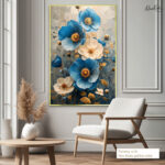 Azure Bloom Canvas Wall Art - Image 5