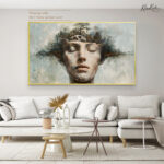 White Gold Anemone Canvas Wall Art - Image 9