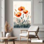 Poppy Triptych Canvas Wall Art - Image 6