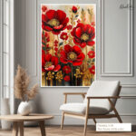 Crimson Gold Canvas Wall Art - Image 6
