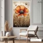 Solo Poppy Canvas Wall Art - Image 6