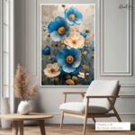 Azure Bloom Canvas Wall Art - Image 6
