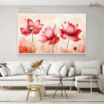 Trio Lotus Canvas Wall Art - Image 6