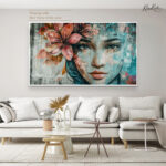 Crimson Weave Canvas Wall Art - Image 5