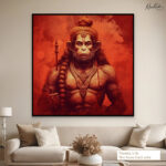Scarlet Bajrangbali Canvas Wall art - Image 5
