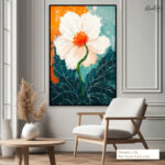 Teal and Orange Blossom Canvas Wall Art - Image 7