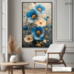 Azure Bloom Canvas Wall Art - Image 7