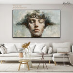 White Gold Anemone Canvas Wall Art - Image 6