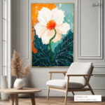 Teal and Orange Blossom Canvas Wall Art - Image 8