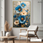 Azure Bloom Canvas Wall Art - Image 8