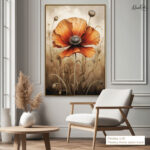 Solo Poppy Canvas Wall Art - Image 9