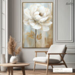 Pale Peony Canvas Wall Art - Image 9