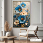 Azure Bloom Canvas Wall Art - Image 9