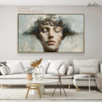 White Gold Anemone Canvas Wall Art - Image 7