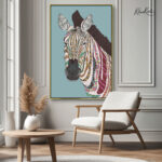 Color-Inspired Zebral Canvas art